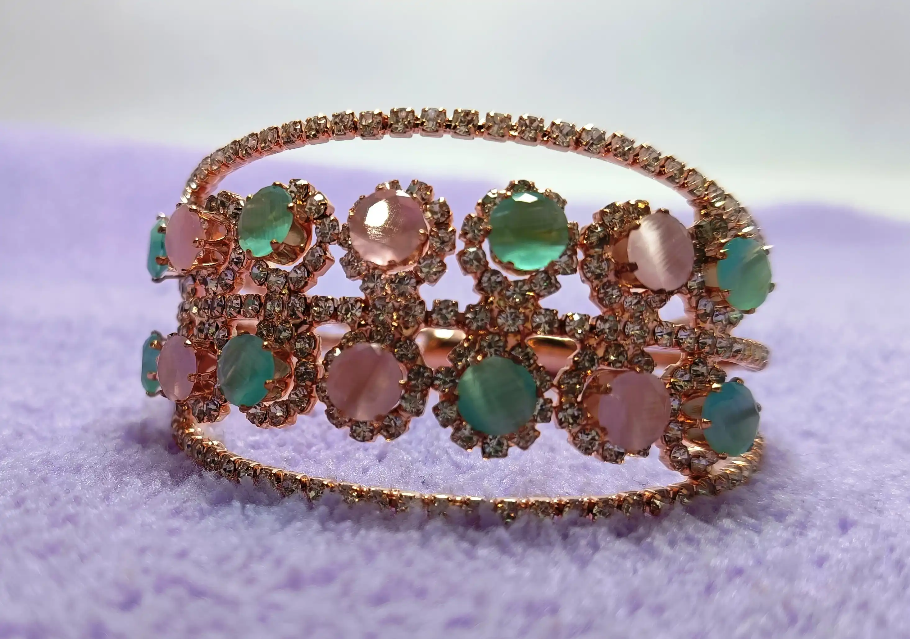 Pearl Green - Multi purpose crystal stone bangles 